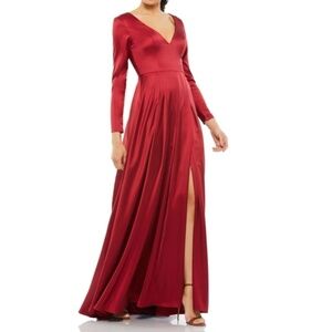 MAC DUGGAL Satin Bridesmaid Bridal Prom Formal Cocktail Long Gown • size 14 NWT